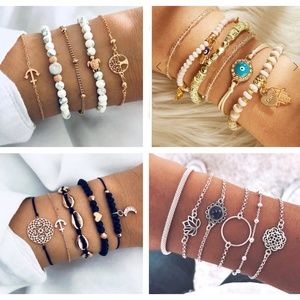 NEW 2/$20 or 1/$15 Boho Gold Silver Bracelet Set